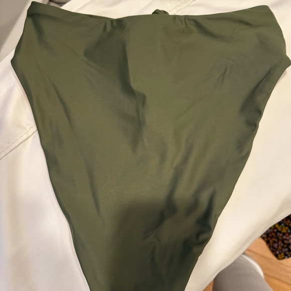 New with tags- JCrew olive green high wasted bikini bottom. - Picture 3 of 5